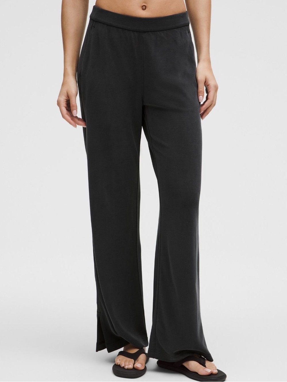 Lululemon Wide-Leg Lounge Slit Pants in Black/Grey